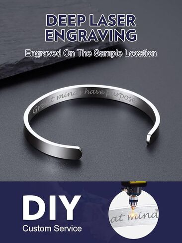 Bandmax Mens Cuff Bracelet Stainless Steel/Black Open Cuff Bracelets Viking Runes Metal Bracelet Wristband Gift for Men Women in Kuwait