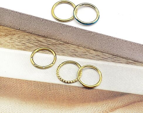 5Pcs 16G Surgical Steel Nose Rings Hoop for Women Opal CZ Clicker Hinged Septum Nose Ring Lip Helix Cartilage Hoop Earring Tragus Daith Rook Conch Nose Piercing Jewelry for Women 8mm/10mm in Saudi Arabia