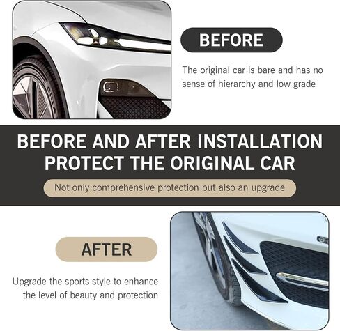 6 PCS Car Spoiler Duck Wing Kit, Front Bumper Side Skirt Lip Splitter, Wind Blade Type Anti-Collision Strip, Exterior Decor Accessories, Universal for Most Cars (Gloss Black) in Kuwait