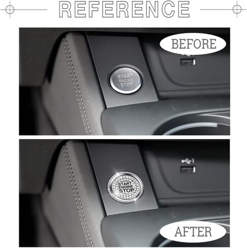 1797 Start Button Cover for Audi Accessories Bling Q5 A4 A5 A6 A7 S4 S5 S6 S7 S8 Car Engine Ring Sticker Decal Crystal Silver Pack of 2 in Kuwait