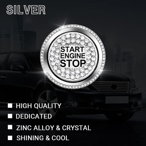 1797 Start Button Cover for Audi Accessories Bling Q5 A4 A5 A6 A7 S4 S5 S6 S7 S8 Car Engine Ring Sticker Decal Crystal Silver Pack of 2 in Kuwait