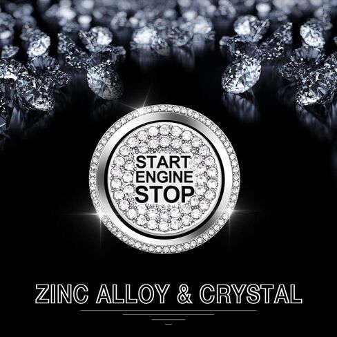 1797 Start Button Cover for Audi Accessories Bling Q5 A4 A5 A6 A7 S4 S5 S6 S7 S8 Car Engine Ring Sticker Decal Crystal Silver Pack of 2 in Kuwait
