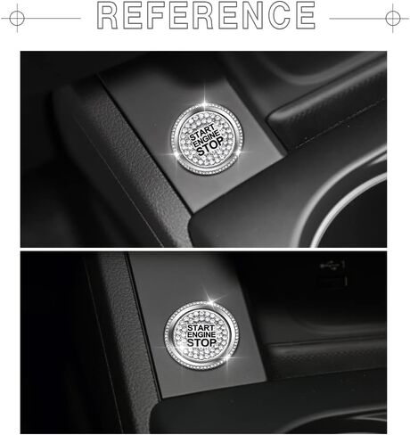 1797 Start Button Cover for Audi Accessories Bling Q5 A4 A5 A6 A7 S4 S5 S6 S7 S8 Car Engine Ring Sticker Decal Crystal Silver Pack of 2 in Kuwait