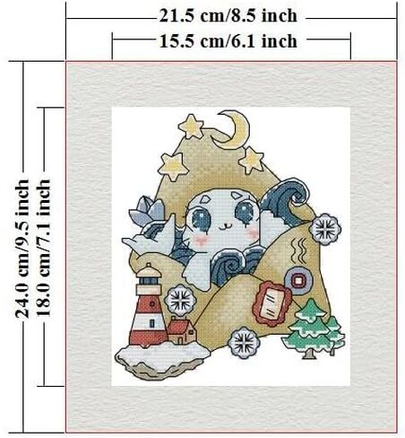 CROSSDECOR Cross Stitch Kit for Beginners Animal Patterns DIY Stamped Embroidery Set Counted Needlepoint Starter Kits Craft Supplies Handmade 11CT 3 Strands,No Frame in Kuwait