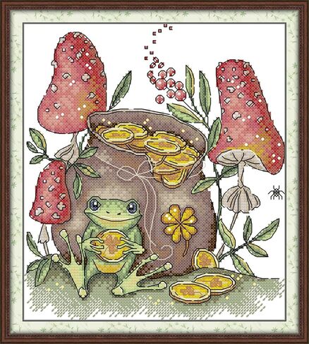 CROSSDECOR Cross Stitch Kit for Beginners Animal Patterns DIY Stamped Embroidery Set Counted Needlepoint Starter Kits Craft Supplies Handmade 11CT 3 Strands,No Frame in Kuwait