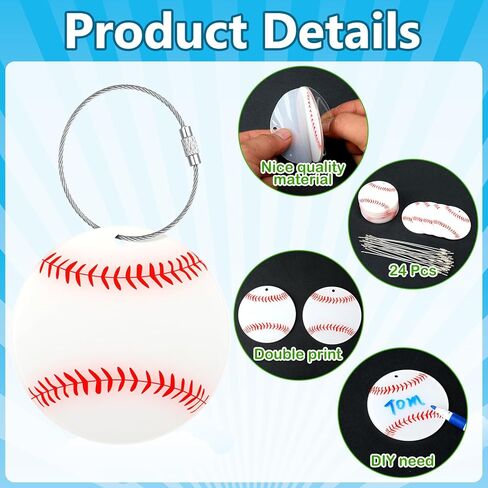 18 Pcs Baseball Luggage Tags for Suitcases Acrylic Baseball Travel Suitcase Labels with Metal Ring Luggage Name Tags Funny Baseball Tags Gifts for Men Women Sport Travel in Kuwait
