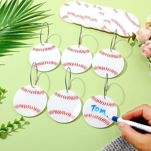 18 Pcs Baseball Luggage Tags for Suitcases Acrylic Baseball Travel Suitcase Labels with Metal Ring Luggage Name Tags Funny Baseball Tags Gifts for Men Women Sport Travel in Kuwait