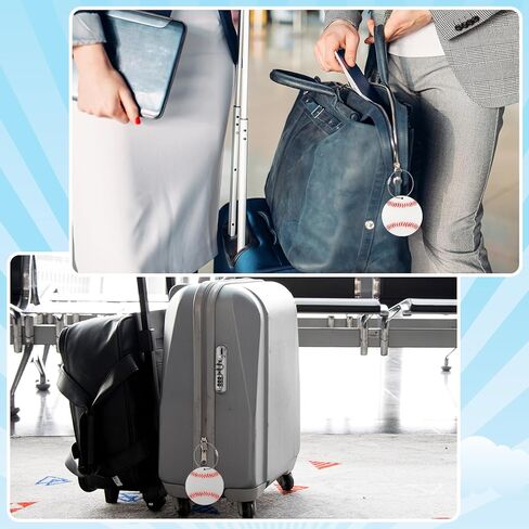 18 Pcs Baseball Luggage Tags for Suitcases Acrylic Baseball Travel Suitcase Labels with Metal Ring Luggage Name Tags Funny Baseball Tags Gifts for Men Women Sport Travel in Kuwait