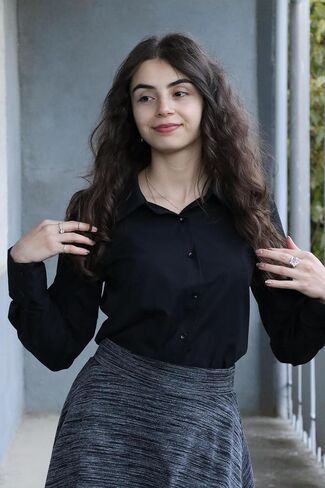HOTOUCH Women's Button Down Shirts Long Sleeve Dress Shirts Business Casual Collared Work Office Solid Blouses Tops in Saudi Arabia