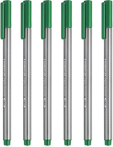 أقلام Staedtler 334 Triplus Fineliner Superfine Point - 0.3 مم - أخضر - عبوة من 6 أقلام in Saudi Arabia