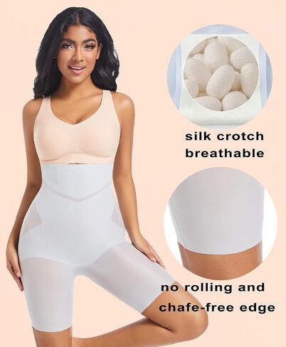 PRETTYWELL Shapewear Tummy Control Shorts for Women Comfort High Waisted Body Shaper Shorts Seamless no Rolling Thigh Slimmer in Saudi Arabia