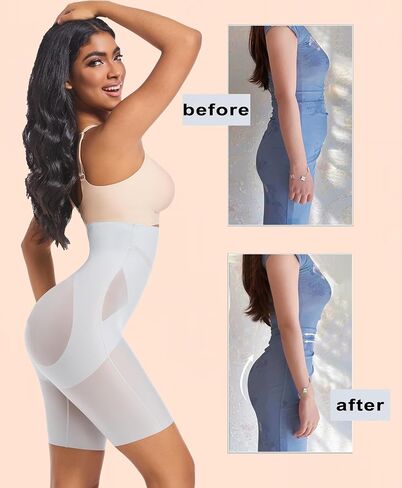 PRETTYWELL Shapewear Tummy Control Shorts for Women Comfort High Waisted Body Shaper Shorts Seamless no Rolling Thigh Slimmer in Saudi Arabia