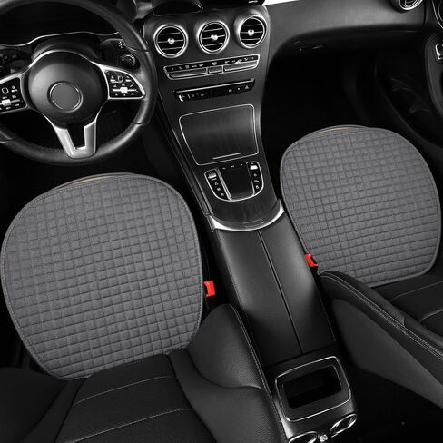 Car Cushion Pad, Bottom Seat Covers for Cars, Super Breathable, Warm in Winter and Cool in Summer, Anti-Slip, Storage Bags, Universal Front Seat Covers Fit for Most Sedans(2Pcs Gray) in Saudi Arabia
