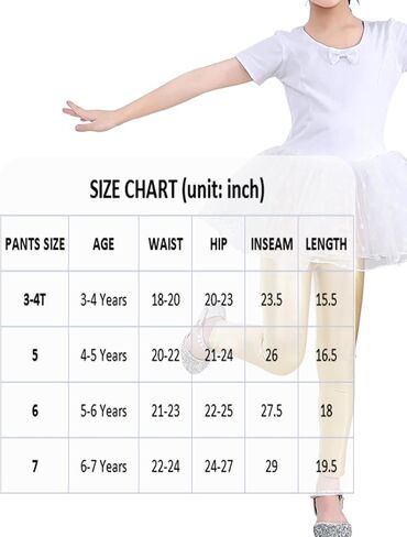 Kiench Girls' Metallic Leggings Ankle Length High Waisted Shiny Pants 2-Pack in Saudi Arabia