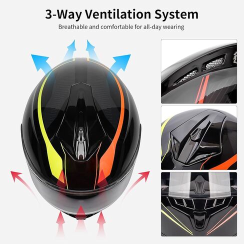 Bluetooth Motorcycle Helmet FreedConn BM12 DOT Full Face Bluetooth Helmets Motorcycle Dual Visor Helmet with Integrated Intercom System/ 2~3 Riders Pair/ 500M/ FM (Matte Black, XL) in Saudi Arabia