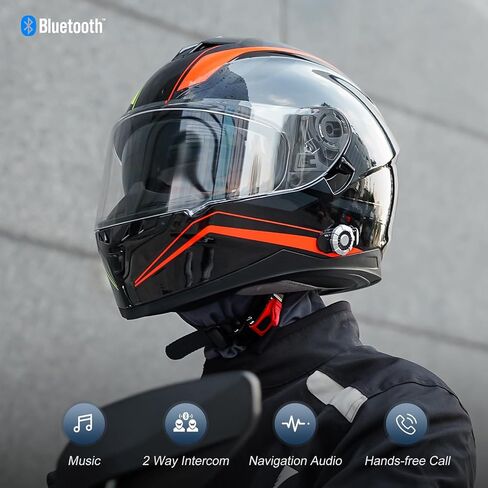 Bluetooth Motorcycle Helmet FreedConn BM12 DOT Full Face Bluetooth Helmets Motorcycle Dual Visor Helmet with Integrated Intercom System/ 2~3 Riders Pair/ 500M/ FM (Matte Black, XL) in Saudi Arabia
