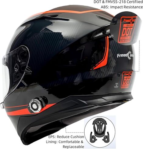 Bluetooth Motorcycle Helmet FreedConn BM12 DOT Full Face Bluetooth Helmets Motorcycle Dual Visor Helmet with Integrated Intercom System/ 2~3 Riders Pair/ 500M/ FM (Matte Black, XL) in Saudi Arabia