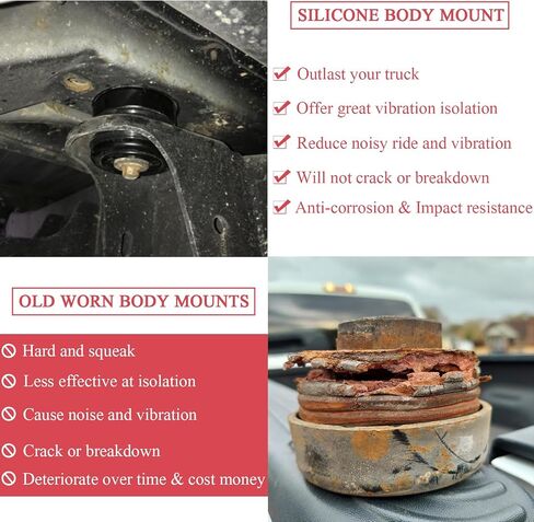 Silicone Body Mount Kit for 2008-2016 Ford Super Duty F250/F350 Crew Cab (8PCS) Silicone Body Mount Bushings Kit Improve Bumpy Ride Durable Components Outlast Truck Outperforms OEM and PU Mounts Red in Saudi Arabia