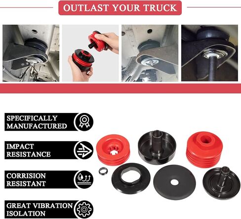 Silicone Body Mount Kit for 2008-2016 Ford Super Duty F250/F350 Crew Cab (8PCS) Silicone Body Mount Bushings Kit Improve Bumpy Ride Durable Components Outlast Truck Outperforms OEM and PU Mounts Red in Saudi Arabia
