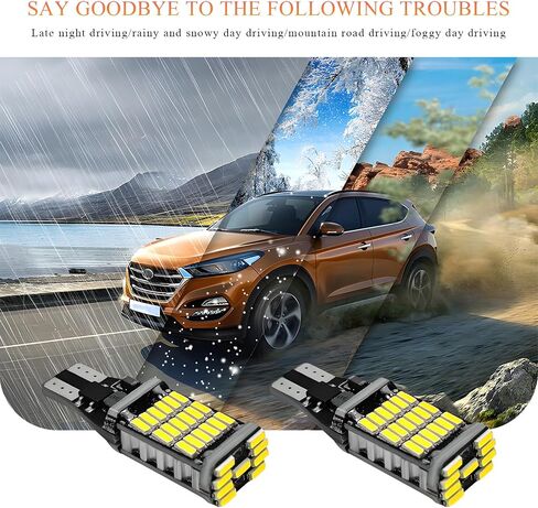 4 PCS LED Reverse Lights, T15 4014 45SMD Back Up Light Turn Signal Bulb, 6500K Super Bright Stop Light Bulbs Brake Lights for Cars Trucks RVs, Universal Car Accessories (White) in Saudi Arabia