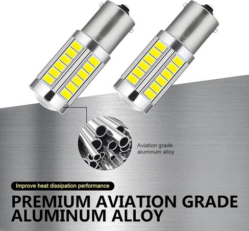 4 قطع 1156 لمبة إشارة الانعطاف LED للسيارات، 5630/5730-33SMD توصيل لوحة الكمبيوتر والتشغيل تركيب غير مدمر، لمبة استجابة سريعة عالية السطوع، استبدال الإضاءة المقاومة للماء (أبيض) in Kuwait