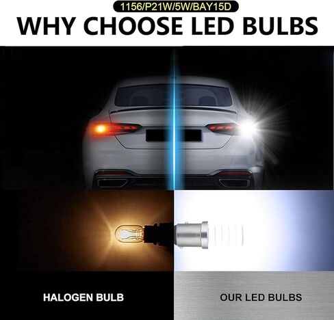 4 قطع 1156 لمبة إشارة الانعطاف LED للسيارات، 5630/5730-33SMD توصيل لوحة الكمبيوتر والتشغيل تركيب غير مدمر، لمبة استجابة سريعة عالية السطوع، استبدال الإضاءة المقاومة للماء (أبيض) in Kuwait