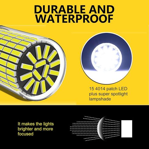 4 قطع 1156 لمبة إشارة الانعطاف LED للسيارات، 5630/5730-33SMD توصيل لوحة الكمبيوتر والتشغيل تركيب غير مدمر، لمبة استجابة سريعة عالية السطوع، استبدال الإضاءة المقاومة للماء (أبيض) in Kuwait