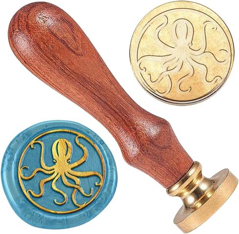 Lion Wax Seal Stamp Animals Embossed Stamp Sealing Removable 1" Brass Wax Seal Stamp Head with Wooden Handle for Wedding Party Invitations Envelopes Gift Packing Cards Envelopes Decoration in Saudi Arabia