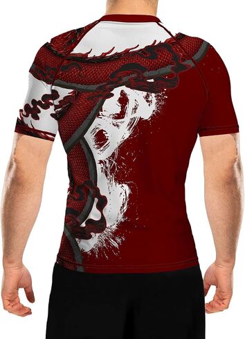 Raven Fightwear Men's Year of The Dragon Rash Guard Short Sleeve BJJ MMA in Saudi Arabia