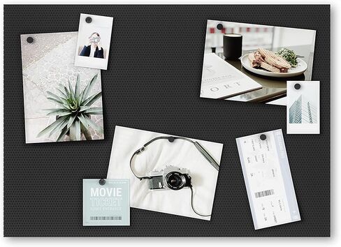 لوحة مذكرة مغناطيسية من أمبرا مع دبابيس ومغناطيس 15 × 21 (38 × 53 سم) أسود in Kuwait