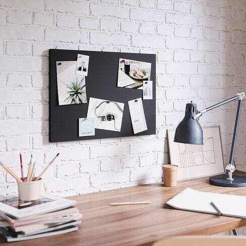 لوحة مذكرة مغناطيسية من أمبرا مع دبابيس ومغناطيس 15 × 21 (38 × 53 سم) أسود in Kuwait