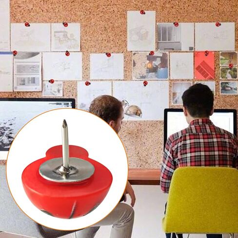 دبوس دفع لطيف على شكل خنفساء، 30 قطعة من دبابيس رسم الحشرات، لوحة الفلين الجدارية، لوحة زخرفية، خريطة ثابتة، ورق ملاحظات، صورة، بطاقة بريدية، لوازم مكتبية، طبعة in Kuwait