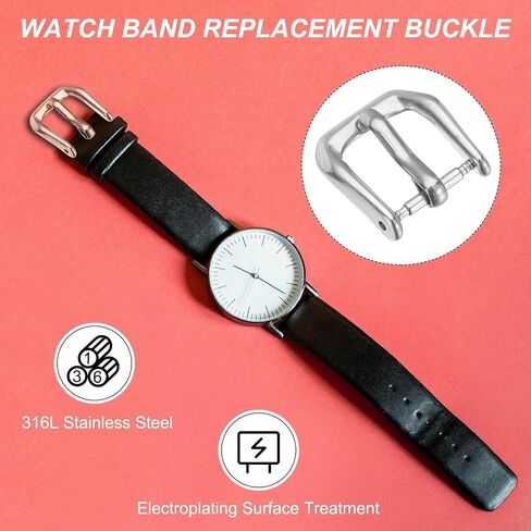 HARFINGTON Watch Band Replacement Buckle 316L Stainless Steel Clasp for Leather Silicone Nylon Canvas Watch Bands in Saudi Arabia