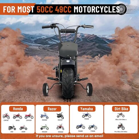 عجلات تدريب الدراجة الترابية TEEMOO، عجلات تدريب على الارتفاع قابلة للتعديل لـ MX500 MX125 MX400 PW50 TTR50، إلخ، عجلات تدريب متوافقة مع جميع أنواع الدراجة الترابية 50cc in Saudi Arabia