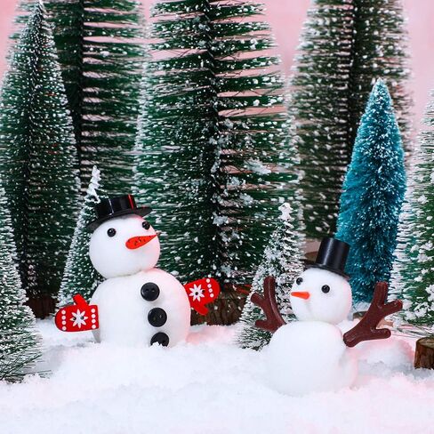 WILLBOND 450 Pieces Christmas Craft Buttons, Including Carrot Nose Buttons, Mini Plastic Black Top Hats, Tiny Black Buttons, Wood Glove Buttons, White Snowflake Snowman Ornament Kit in Saudi Arabia