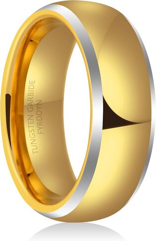 Men's Wedding Band 6mm 8mm 10mm Silver Tungsten Rings High Polish Comfort Fit 4-15.5 in Kuwait