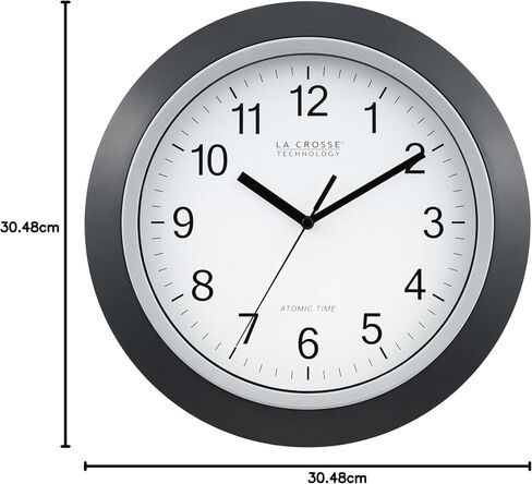 La Crosse Technology WT-3129B 12 Inch Atomic Analog Wall Clock, Pack of 1, Black in Saudi Arabia