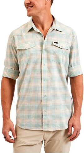 حذاء Howler Brothers الرجالي H Bar B Tech بأكمام طويلة، Eason Plaid/Seafoam in Kuwait