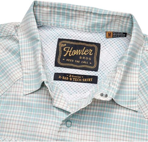 حذاء Howler Brothers الرجالي H Bar B Tech بأكمام طويلة، Eason Plaid/Seafoam in Kuwait