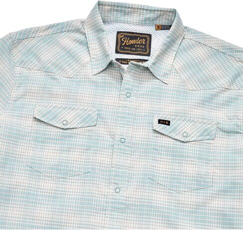 حذاء Howler Brothers الرجالي H Bar B Tech بأكمام طويلة، Eason Plaid/Seafoam in Kuwait