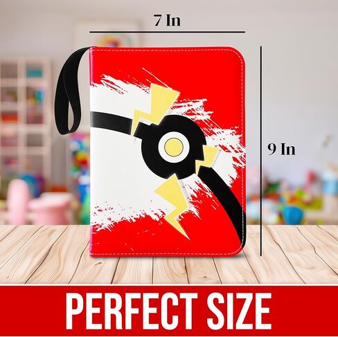 Card Binder with 1 Pack of Sleeves for Cards, 4-Pocket Trading Card Binder, 55 Sheets, Card Collection Binder with Pu Leather Cover, Yellow Card Sleeves, in Saudi Arabia