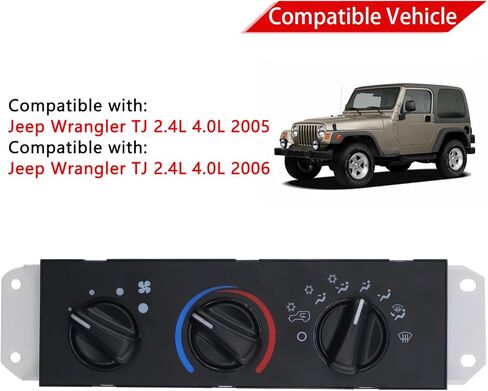 55056558AA سخان A/C مفتاح التحكم في تكييف الهواء لوحة وحدة التحكم في المناخ متوافقة مع 2005 2006 Jeep Wrangler TJ 2.4L 4.0L 55056558AB in Kuwait