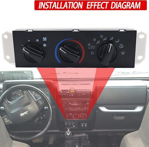 55056558AA سخان A/C مفتاح التحكم في تكييف الهواء لوحة وحدة التحكم في المناخ متوافقة مع 2005 2006 Jeep Wrangler TJ 2.4L 4.0L 55056558AB in Kuwait