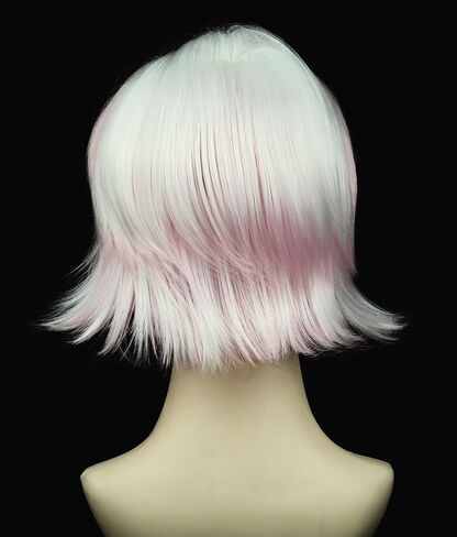 Besuante Alastor Wig with Devil Horns and Ears Monocle Glasses Chain Black Red Cosplay Wigs for Halloween in Saudi Arabia