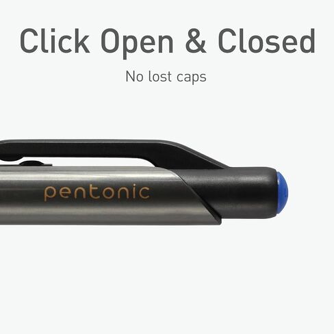 Pentonic GR-T Retractable Gel Pens, 10 Count, Blue Ink, 0.7 mm Fine Point, Smooth Writing For Journaling, Note Taking, Office & School (1002361) in Kuwait