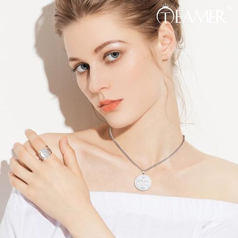 TEAMER Catholic Saint Benedict Seal Necklace Stainless Steel St. Benedict Pendant Jesus Cross Religious Amulet of Strength Peace Prayer Jewelry For Men Women in Kuwait