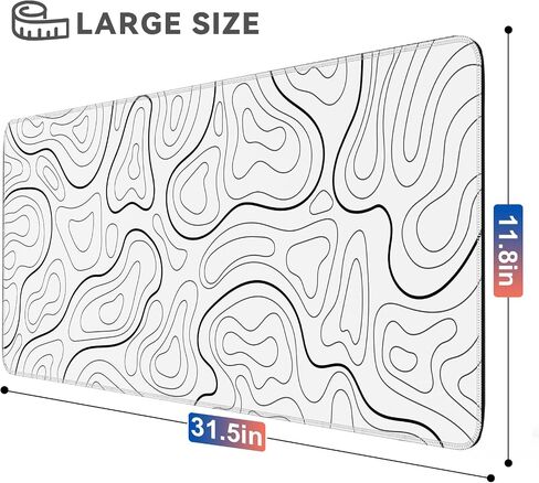 Gaming Mouse Pad Big Mousepad with Non-Slip Rubber Base, 31.5 x 11.8 in XL Large Desk Mat for Gaming Home Office, Long Keyboard Pad Mouse Mat for Computer with Stitched Edges, Pink Topographic in Saudi Arabia