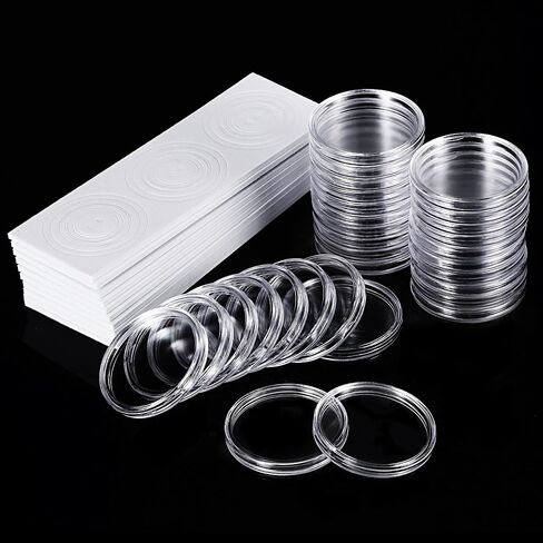 46 mm Coin Capsules Holder and Protect Gasket Coin Holder Case with Plastic Storage Organizer Box for Coin Collection Supplies (8 Sizes, 30 Pieces) in Saudi Arabia