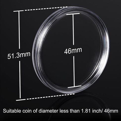 46 mm Coin Capsules Holder and Protect Gasket Coin Holder Case with Plastic Storage Organizer Box for Coin Collection Supplies (8 Sizes, 30 Pieces) in Saudi Arabia