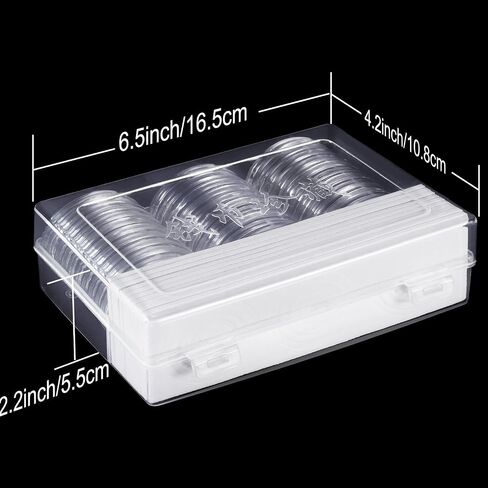 46 mm Coin Capsules Holder and Protect Gasket Coin Holder Case with Plastic Storage Organizer Box for Coin Collection Supplies (8 Sizes, 30 Pieces) in Saudi Arabia